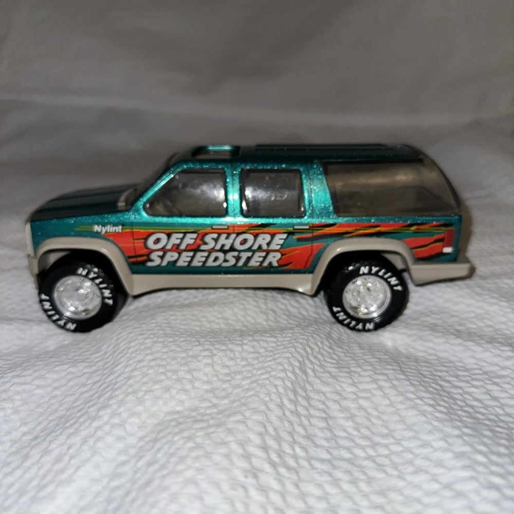 Vintage 1994 Nylint Off Shore Speedster Boat hauler jeep sub, Used with stickers